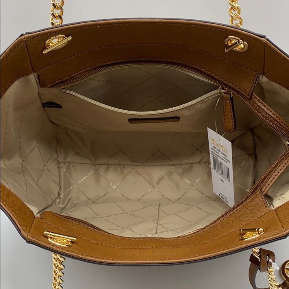 MICHAEL KORS LG CHAIN SHOULDER TOTE LUGGAGE NWT - Picture 10 of 16